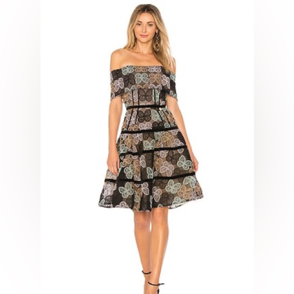 Bronx and Banco Lulu Dress w/Multicolored Butterflies size 8 perfect condition